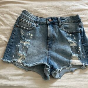 No Boundaries Distressed Denim Shorts